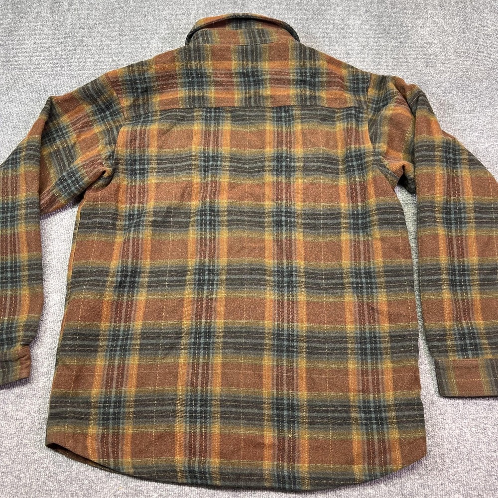 Columbia Shirt Mens Large Brown Plaid Flannel Quilted Lined Long Sleeve - Picture 5 of 10